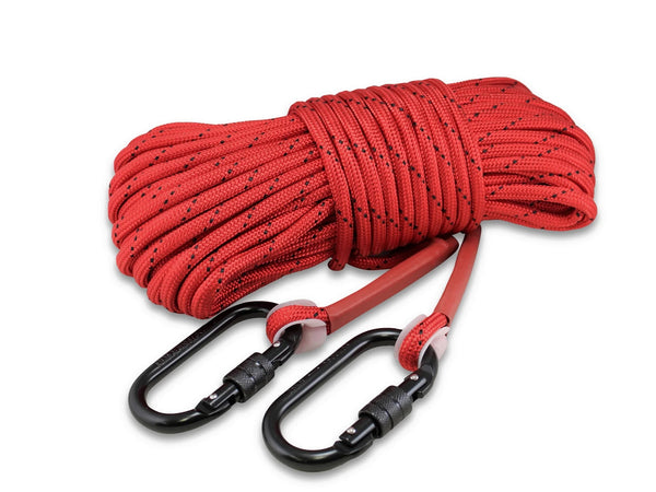 Double Carabine Double Braided Red 1/3" rope - 100ft