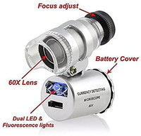 Mini Pocket LED Loupe Magnifier - 60x