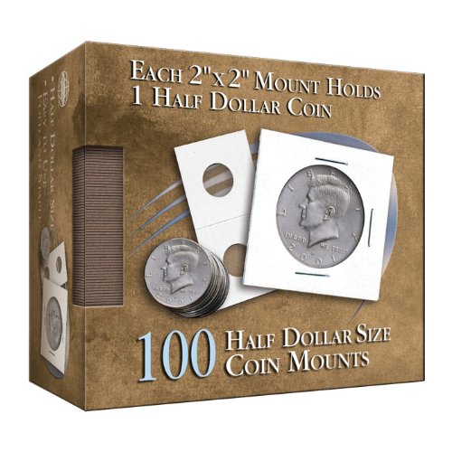 Half-Dollar 2x2 Mylar Protective Coin Covers: 100 Count
